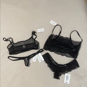 2 Wicked Weasel black lingerie sets size extra small new with tags!